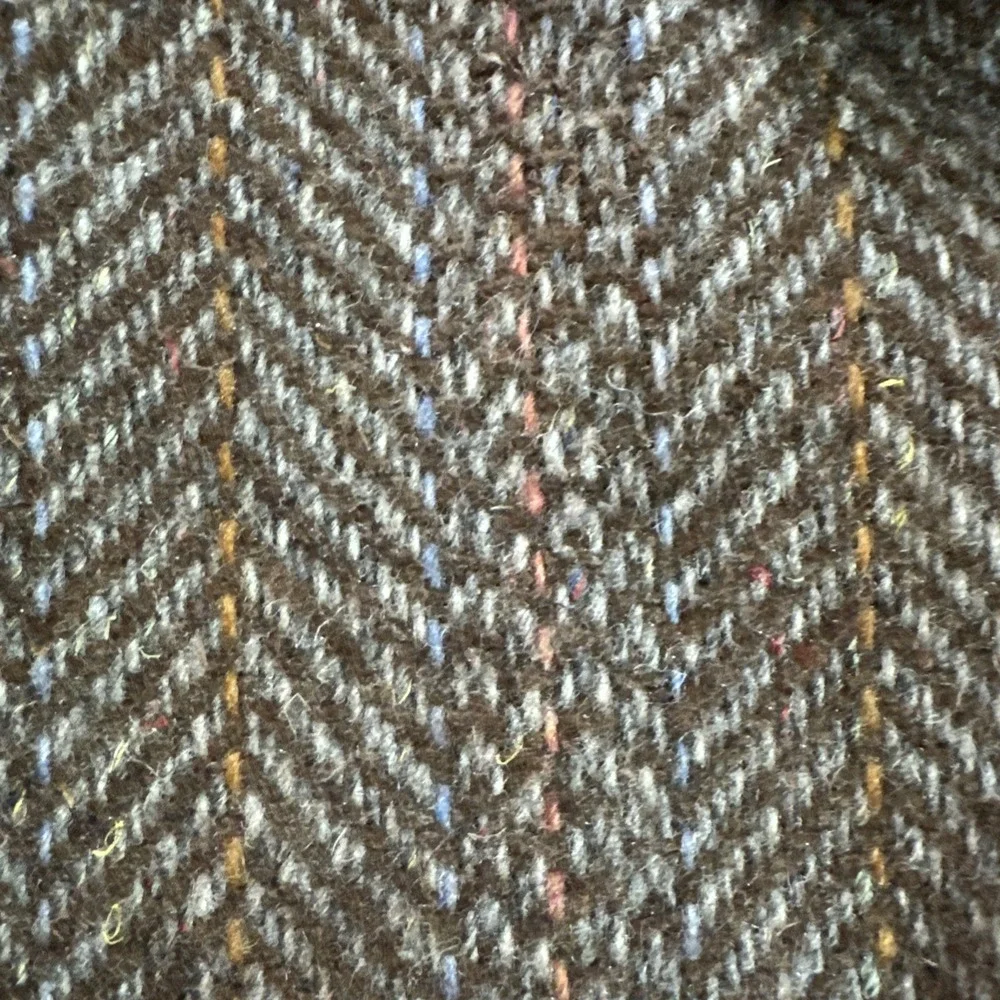 Vintage Austin Manor Tweed Brown Herringbone Donegal Blazer Jacket Mens 43R Wool